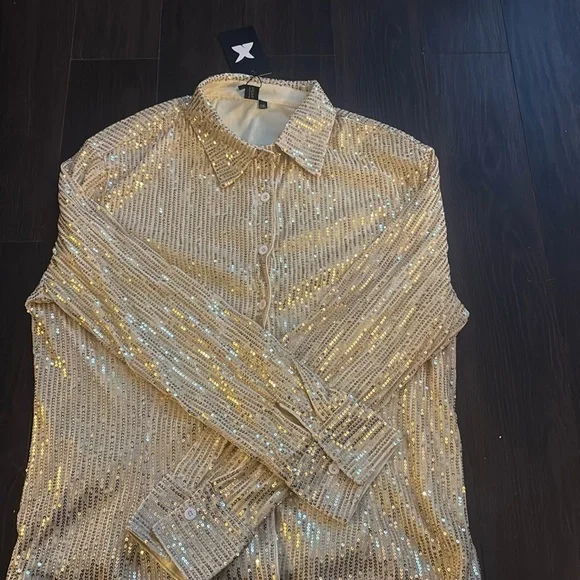 Gold sequin shirt - Picture 1 of 1